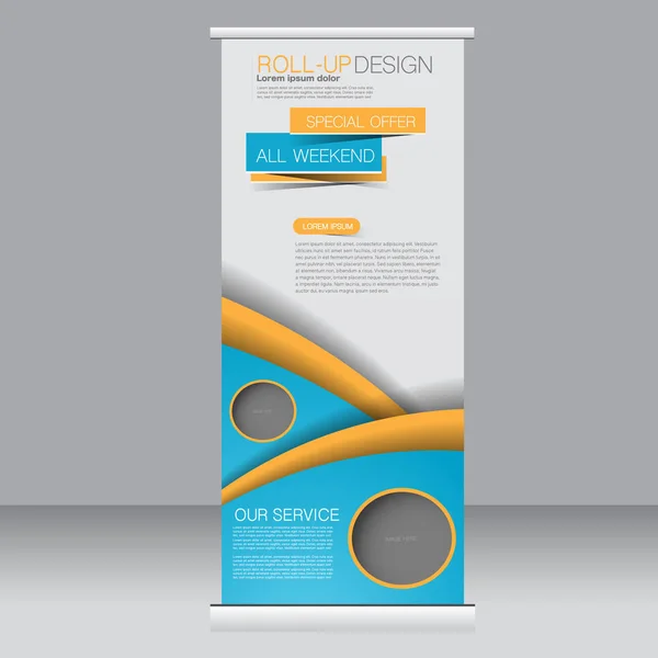 Roll up banner stand plantilla . — Vector de stock