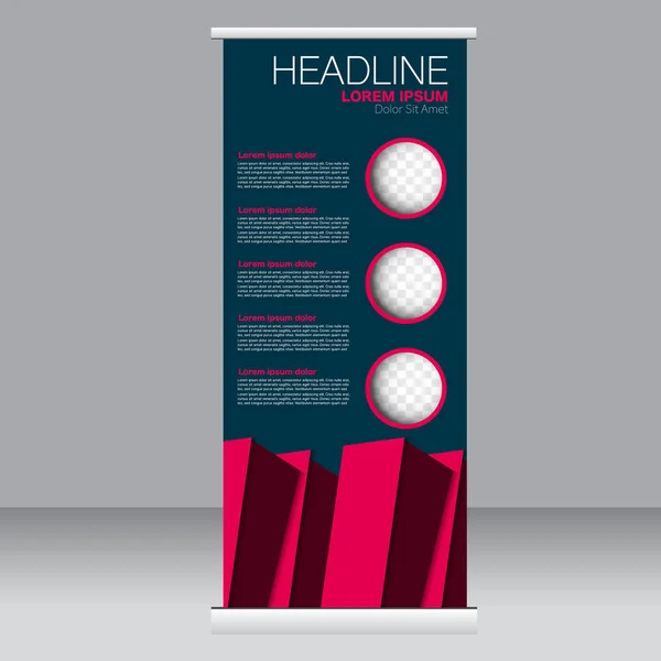 Roll up banner stand plantilla . — Vector de stock