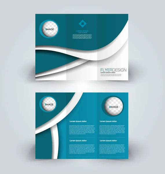 Modelo de design de brochura para publicidade de educação empresarial. Folheto triplo — Vetor de Stock