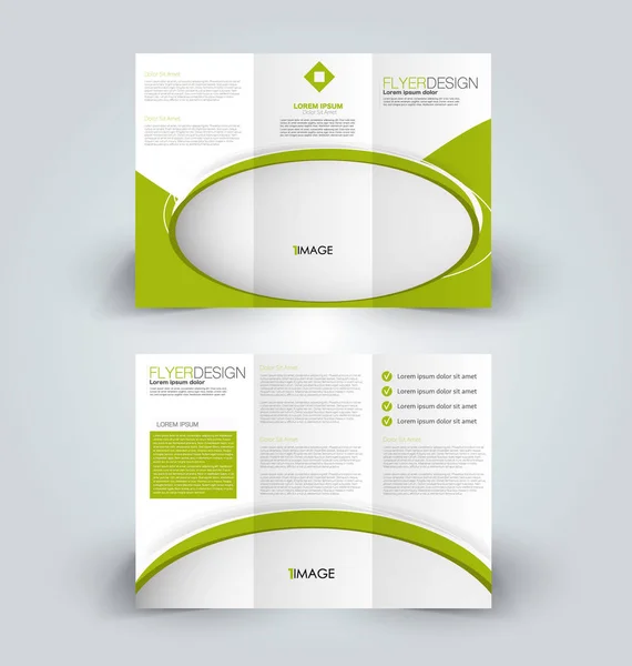 Brochure design template for business education advertisement. Trifold booklet — Stock Vector