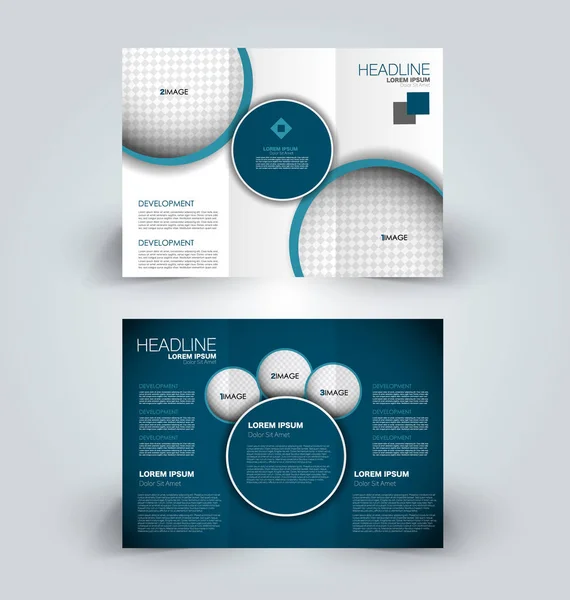Modelo de design de brochura para publicidade de educação empresarial. Folheto triplo —  Vetores de Stock