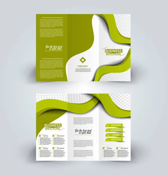 Шаблон дизайна брошюры для рекламы бизнес-образования. Тройной буклет — стоковый вектор