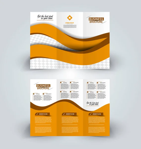 Modelo de design de brochura para publicidade de educação empresarial. Folheto triplo — Vetor de Stock