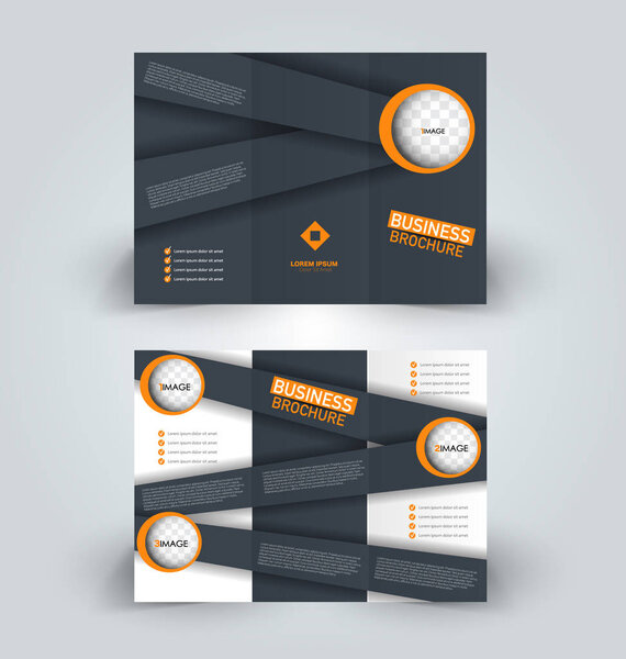 Brochure design template for business education advertisement. Trifold booklet