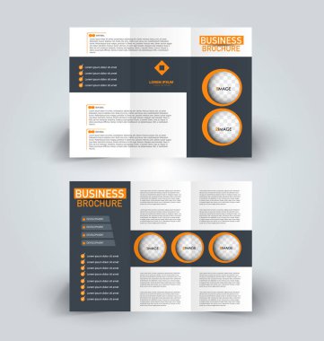 İş eğitim reklam broşür tasarım şablonu. Panelli kitapçık