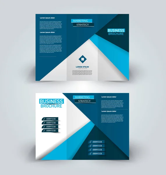 Brochure design template for business education advertisement. Trifold booklet — Stock Vector