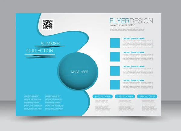 Magazine cover template with design landscape orientation — Stock Vector