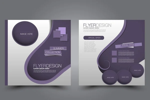 Шаблон квадратного флаера. Дизайн брошюры. Плакат годового отчета — стоковый вектор