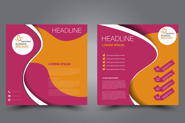 Шаблон квадратного флаера. Дизайн брошюры. Плакат годового отчета
