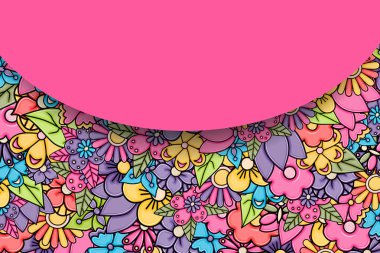 Çizilmiş karikatür kart arka plan Çiçekler teslim.