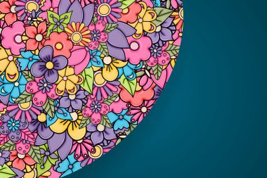 Çizilmiş karikatür kart arka plan Çiçekler teslim.