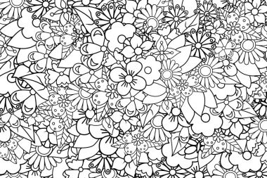 Çizilmiş karikatür kart arka plan Çiçekler teslim.