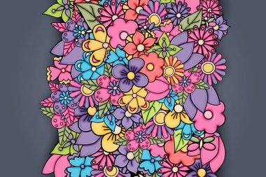 Çizilmiş karikatür kart arka plan Çiçekler teslim.