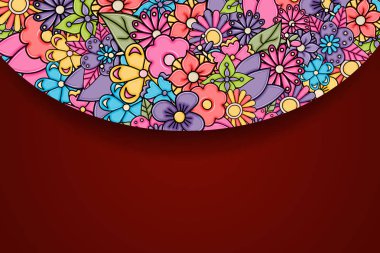 Çizilmiş karikatür kart arka plan Çiçekler teslim.