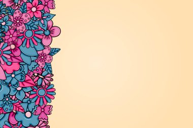 Çizilmiş karikatür kart arka plan Çiçekler teslim.