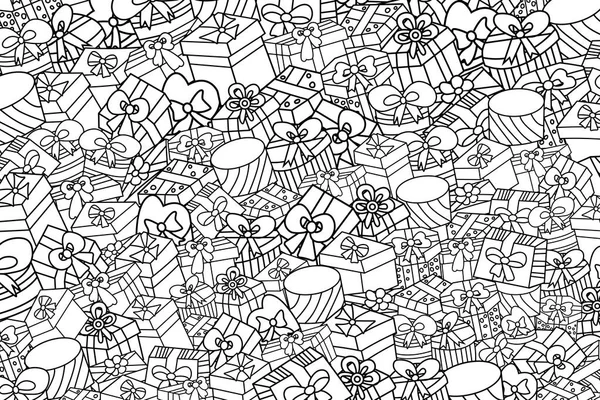 Cartoon doodle arka plan tasarım sunar ve hediye kutuları.