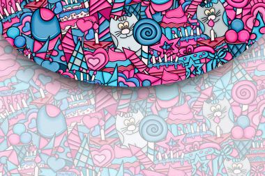 Doğum günü çizgi film doodle tasarım arka plan.