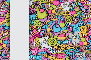 Doğum günü cartoon doodle tasarım