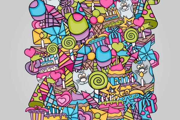 Doğum günü çizgi film doodle tasarım arka plan.
