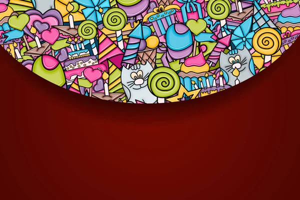 Geburtstag Cartoon Doodle Design Hintergrund. — Stockvektor