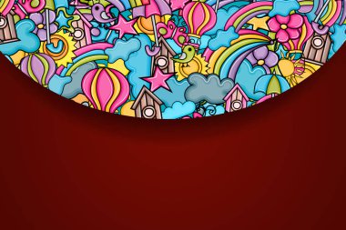 Yaz karikatür doodle arka plan tasarım