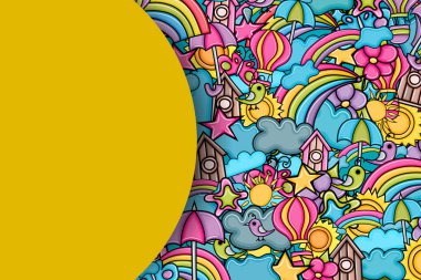 Yaz karikatür doodle arka plan tasarım