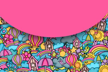 Yaz karikatür doodle arka plan tasarım