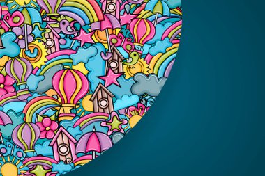 Yaz karikatür doodle arka plan tasarım