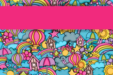 Yaz karikatür doodle arka plan tasarım