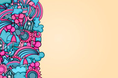 Yaz karikatür doodle arka plan tasarım