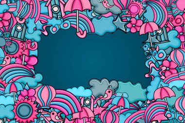 Yaz karikatür doodle arka plan tasarım