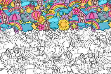 Yaz karikatür doodle arka plan tasarım