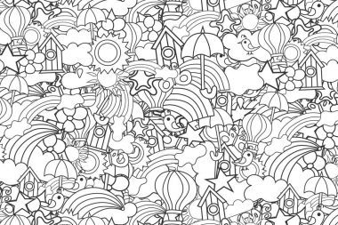 Yaz karikatür doodle arka plan tasarım