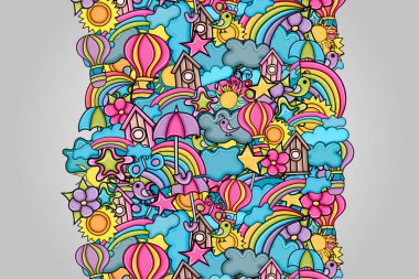 Yaz karikatür doodle arka plan tasarım