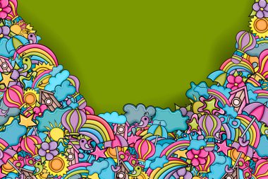 Yaz karikatür doodle arka plan tasarım