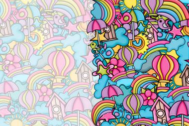 Yaz karikatür doodle arka plan tasarım