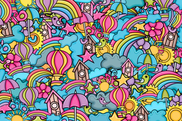 Yaz karikatür doodle arka plan tasarım