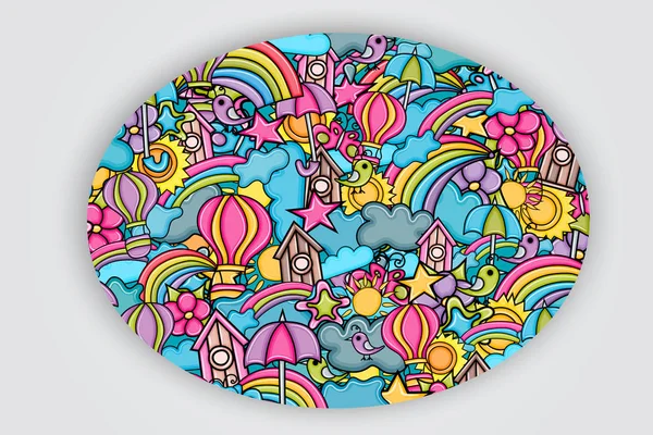 Yaz karikatür doodle arka plan tasarım