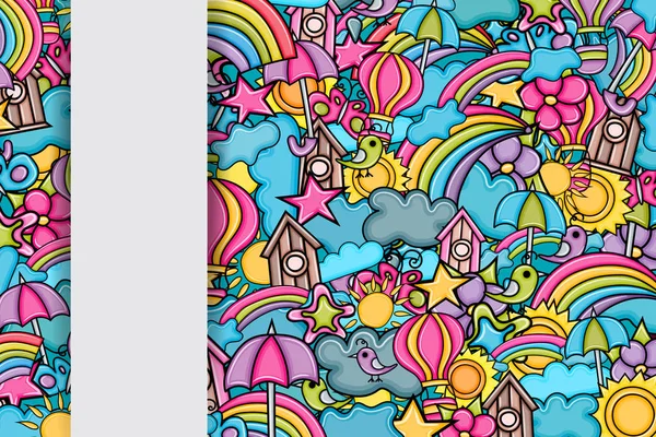 Yaz karikatür doodle arka plan tasarım