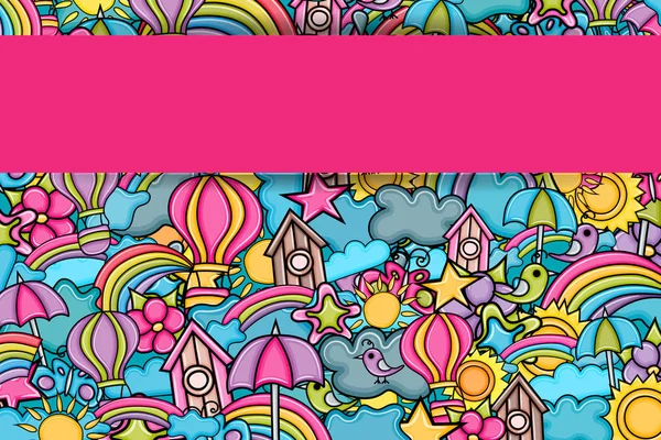 Yaz karikatür doodle arka plan tasarım