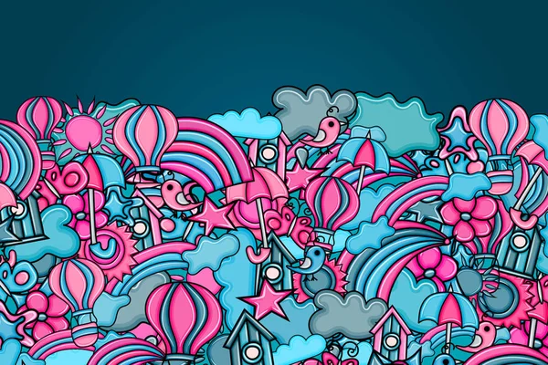 Yaz karikatür doodle arka plan tasarım