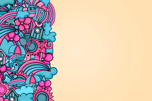 Yaz karikatür doodle arka plan tasarım