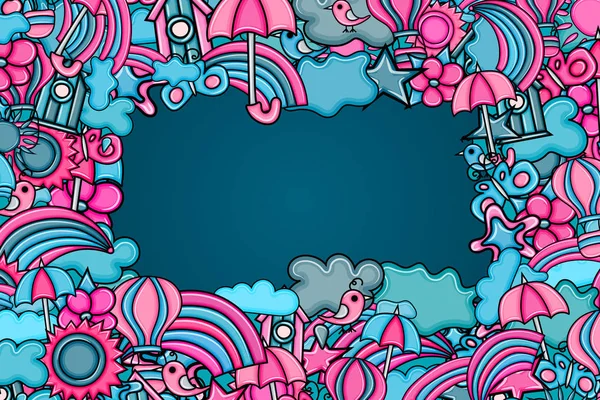 Yaz karikatür doodle arka plan tasarım