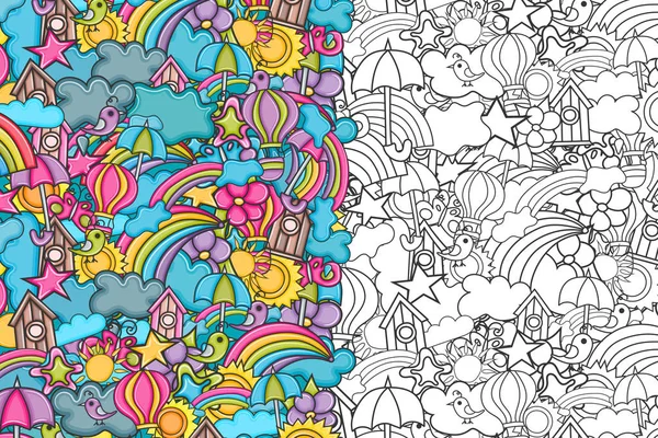 Yaz karikatür doodle arka plan tasarım