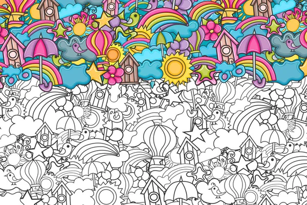 Yaz karikatür doodle arka plan tasarım