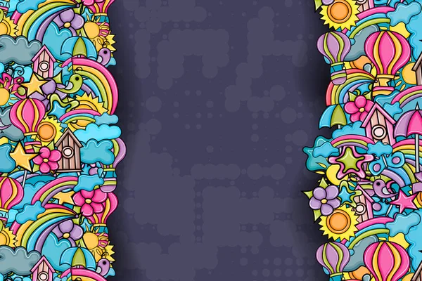 Yaz karikatür doodle arka plan tasarım