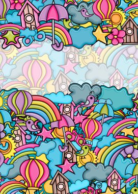 Yaz karikatür doodle arka plan tasarım