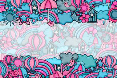 Yaz karikatür doodle arka plan tasarım