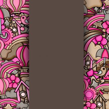 Yaz karikatür doodle arka plan tasarım