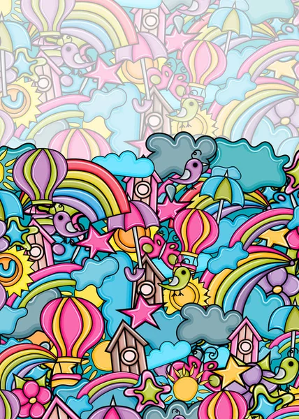 Yaz karikatür doodle arka plan tasarım